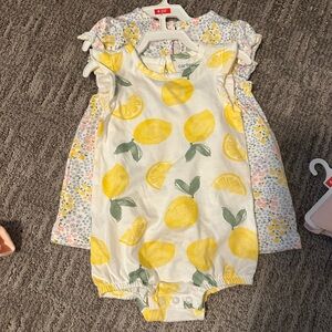 Carter's Yellow Lemon Print Baby Romper